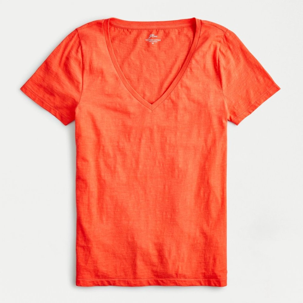 J. Crew Vintage Cotton V-neck T-shirt